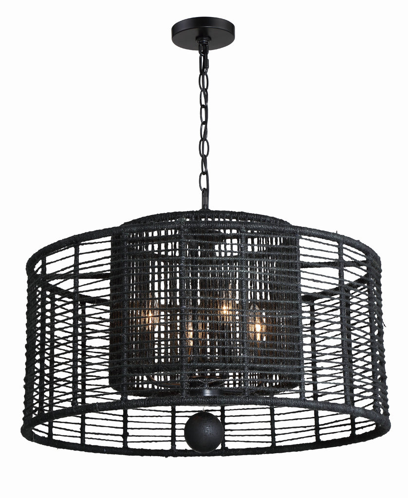 Crystorama Crystorama Jayna 4 Light Matte Black Chandelier