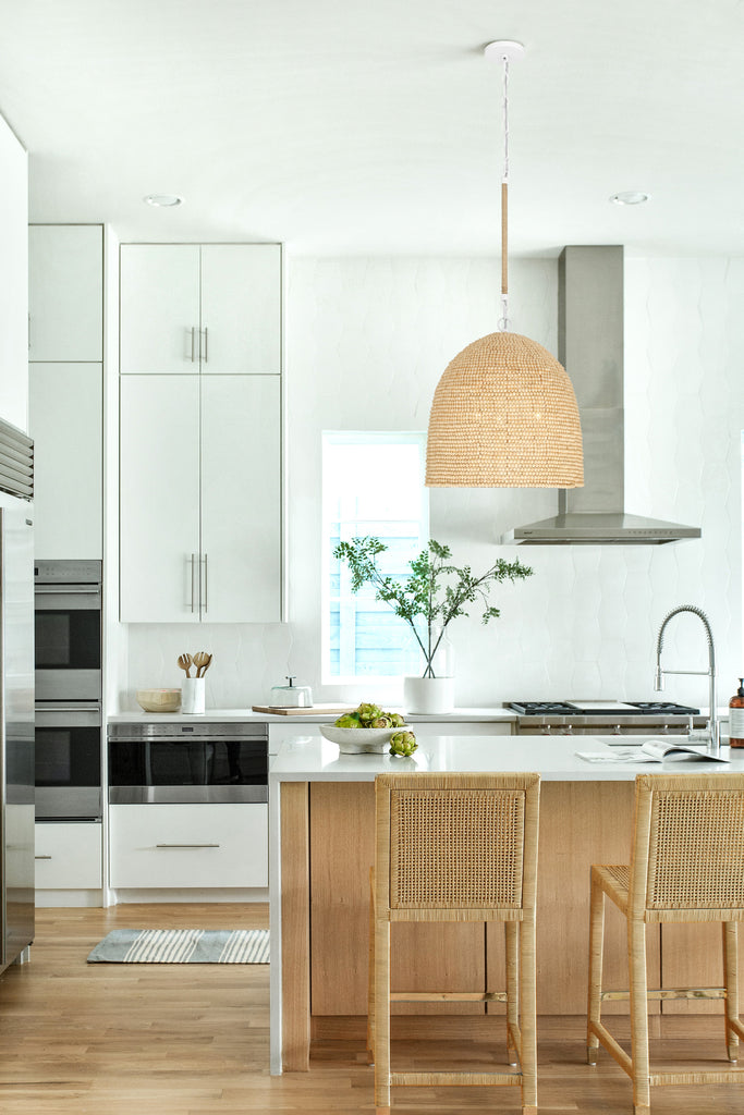 Crystorama Crystorama Jasper 3 Light Matte White + Natural Wood Pendant