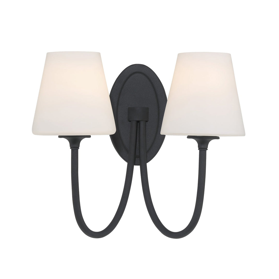 Crystorama Crystorama Juno 2 Light Black Forged Sconce