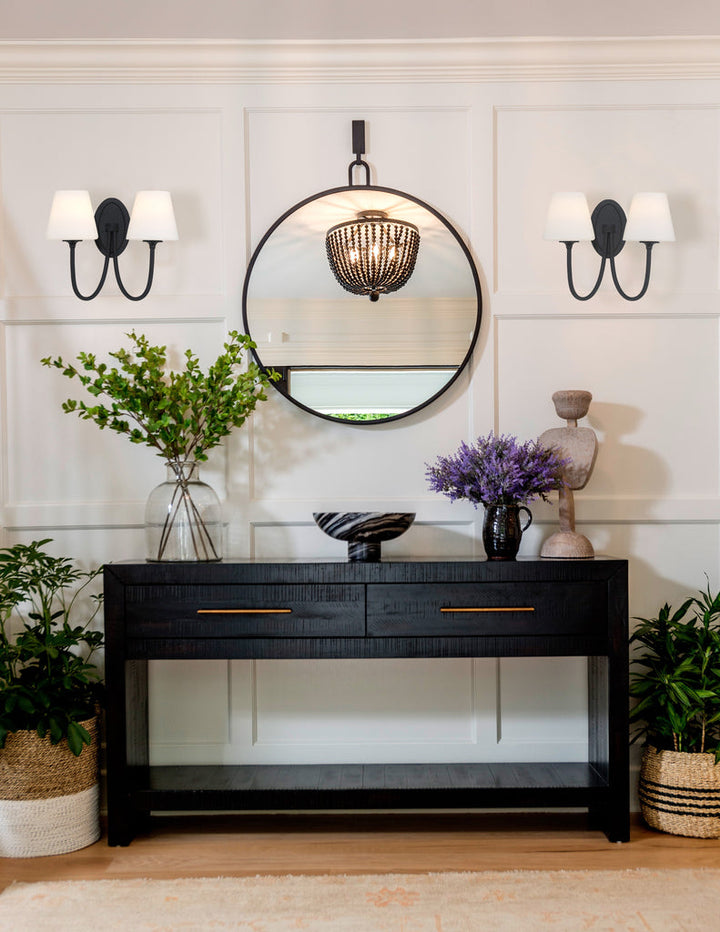 Crystorama Crystorama Juno 2 Light Black Forged Sconce