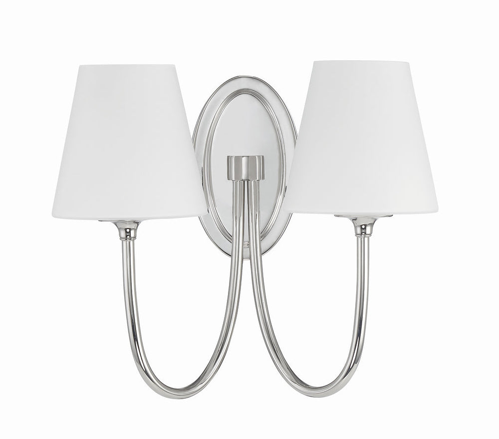 Crystorama Crystorama Juno 2 Light Polished Nickel Sconce