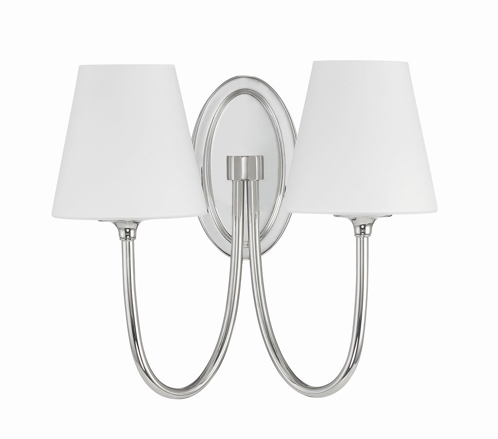 Crystorama Crystorama Juno 2 Light Polished Nickel Sconce