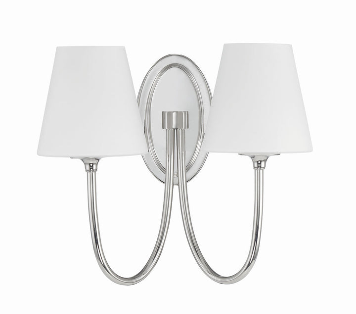 Crystorama Crystorama Juno 2 Light Polished Nickel Sconce