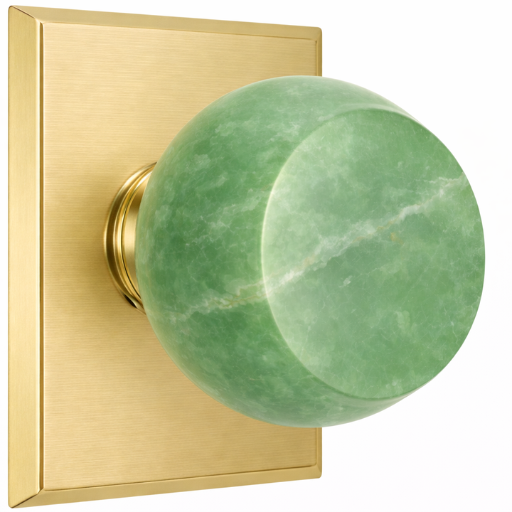 Magnifique® Rectangular Door Set with Green Jade Knobs (Several Finishes Available)