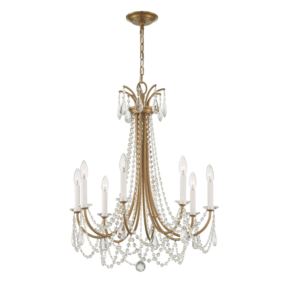 Crystorama Crystorama Karrington 8 Light Aged Brass Chandelier