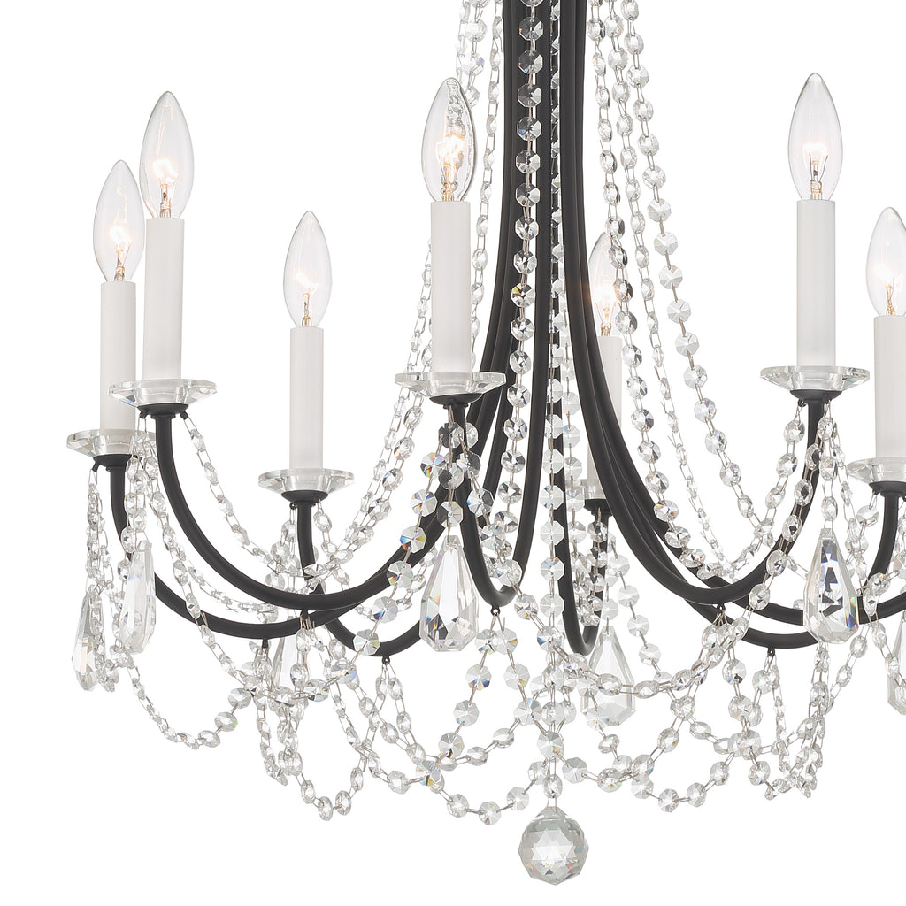 Crystorama Crystorama Karrington 8 Light Matte Black Chandelier