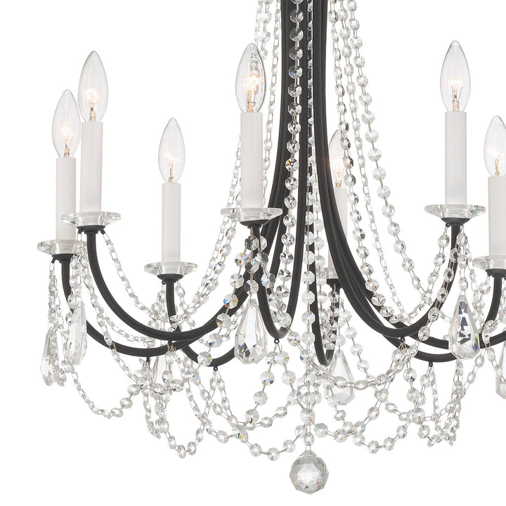 Crystorama Crystorama Karrington 8 Light Matte Black Chandelier