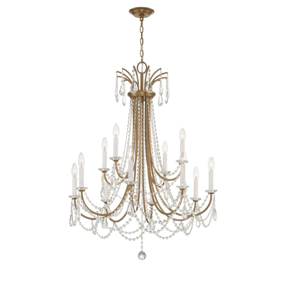 Crystorama Crystorama Karrington 12 Light Aged Brass Chandelier