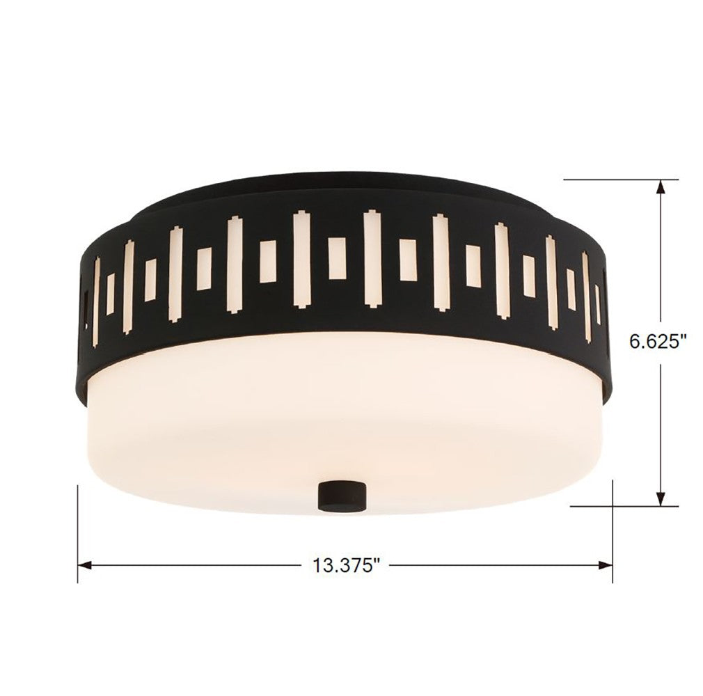 Keaton 2 Light Black Forged Flush Mount Crystorama