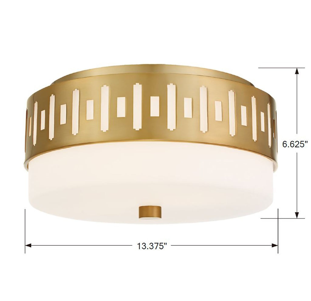 Keaton 2 Light Vibrant Gold Flush Mount Crystorama