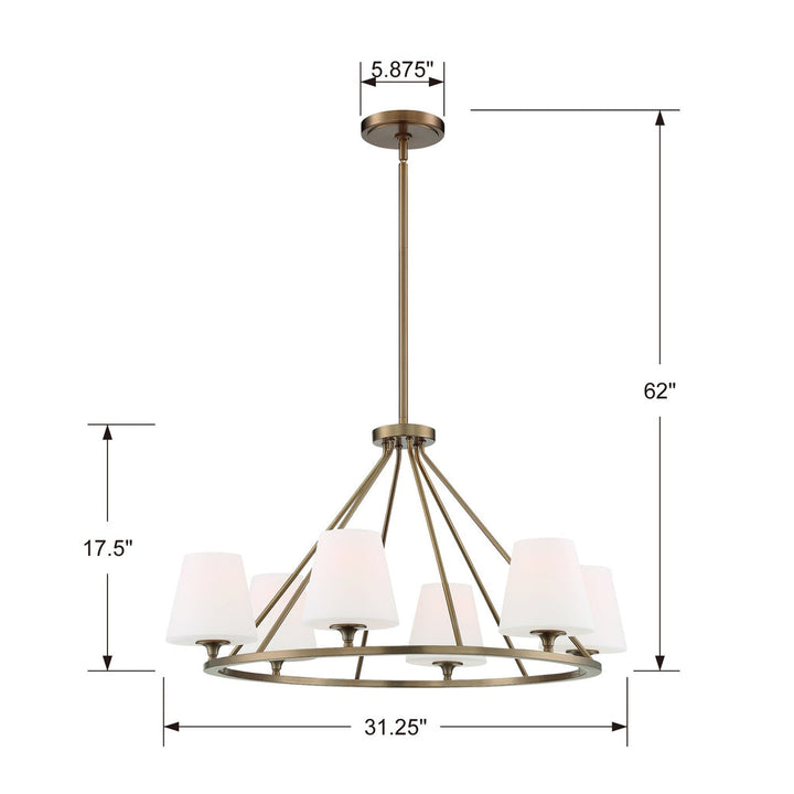 Crystorama Crystorama Keenan 6 Light Vibrant Gold Chandelier
