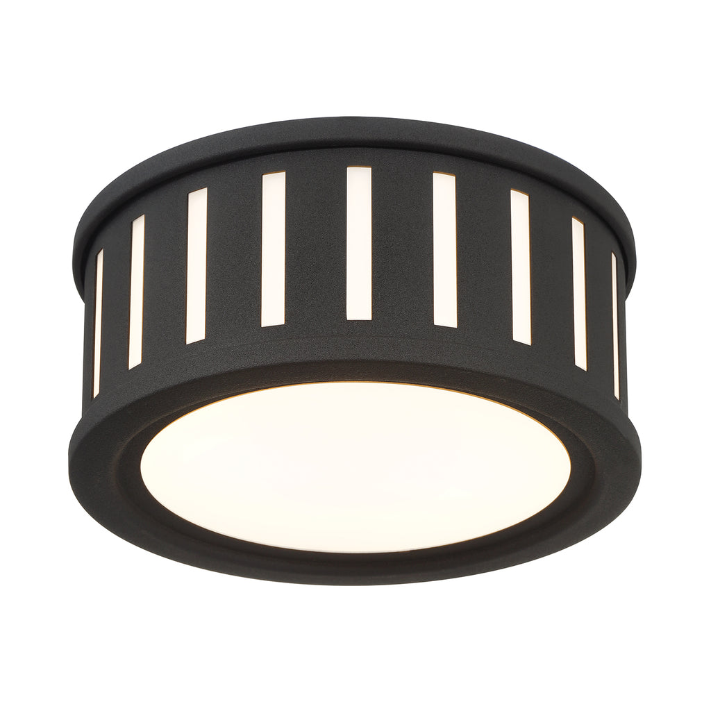 Kendal 2 Light Black Forged Flush Mount Crystorama