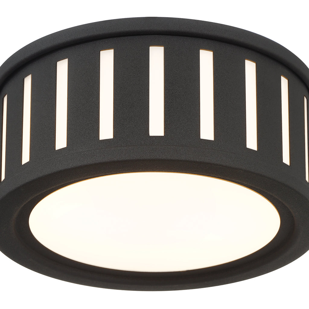 Kendal 2 Light Black Forged Flush Mount Crystorama