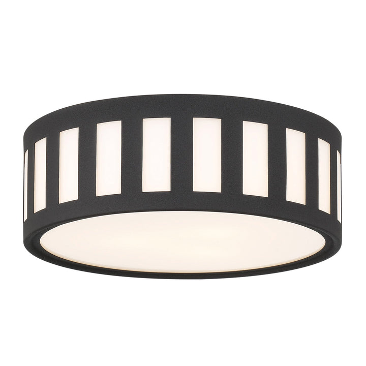 Kendal 3 Light Black Forged Flush Mount Crystorama