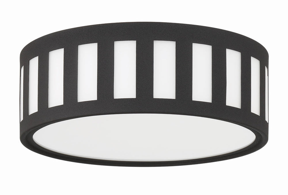 Kendal 3 Light Black Forged Flush Mount Crystorama