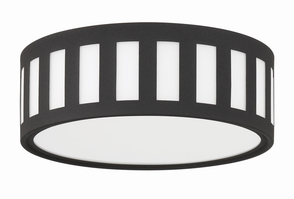 Kendal 3 Light Black Forged Flush Mount Crystorama