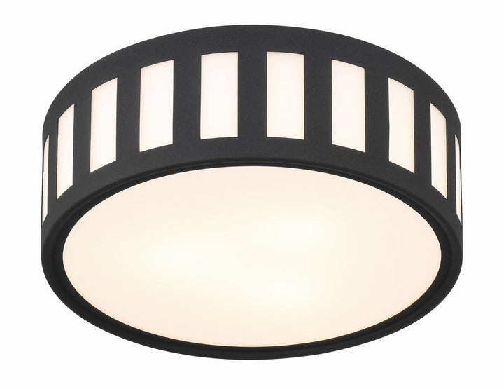 Kendal 3 Light Black Forged Flush Mount Crystorama