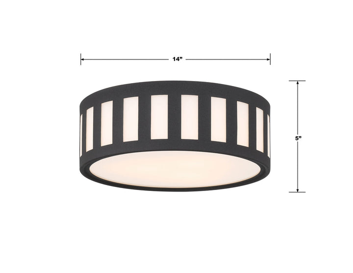 Kendal 3 Light Black Forged Flush Mount Crystorama