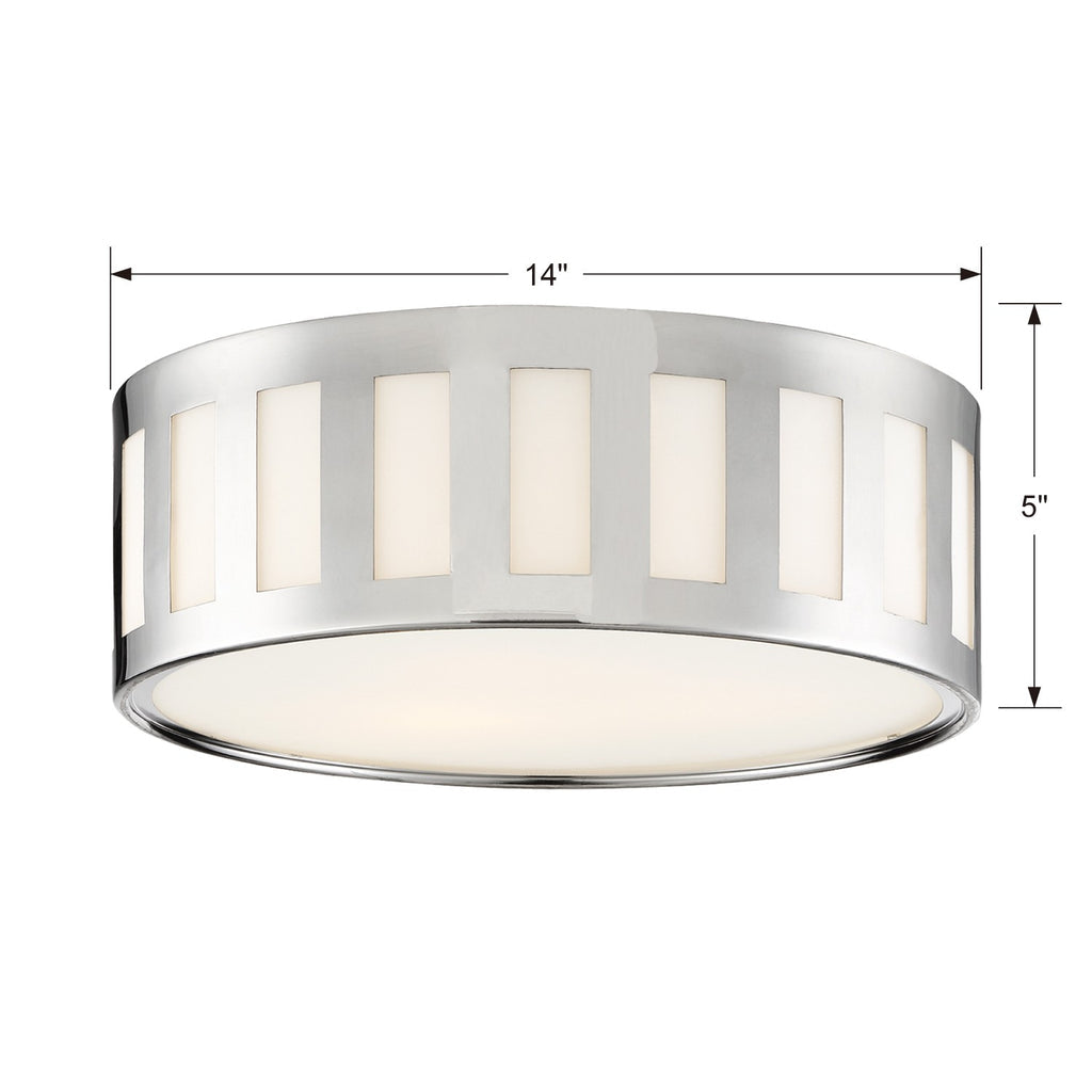 Kendal 3 Light Polished Nickel Flush Mount Crystorama