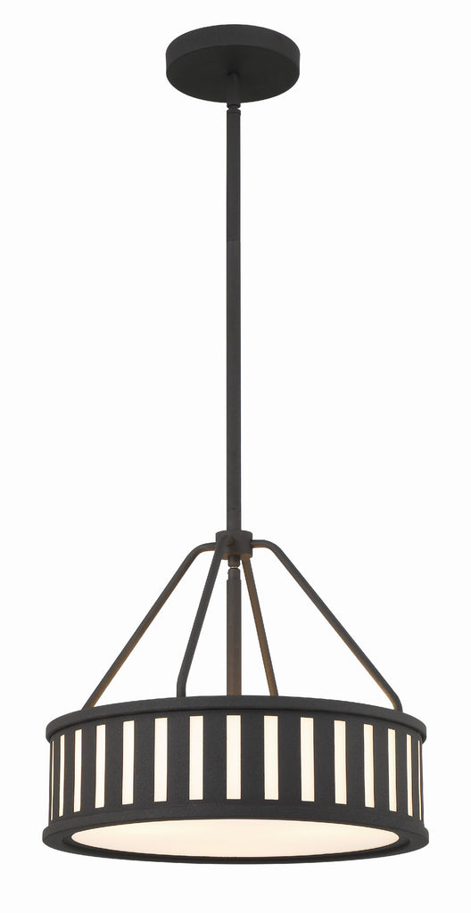 Crystorama Crystorama Kendal 3 Light Black Forged Mini Chandelier