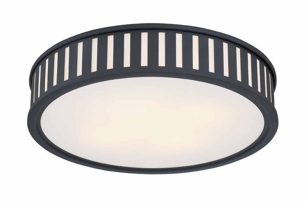 Kendal 4 Light Black Forged Flush Mount Crystorama