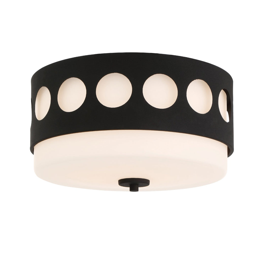 Kirby 2 Light Black Forged Flush Mount Crystorama