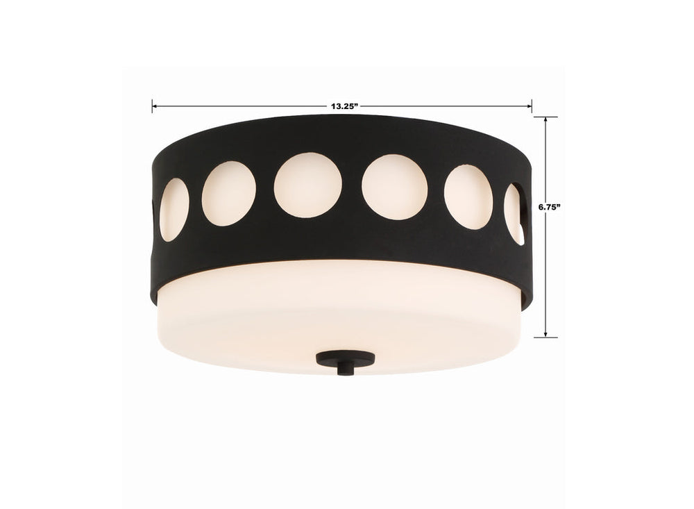 Kirby 2 Light Black Forged Flush Mount Crystorama