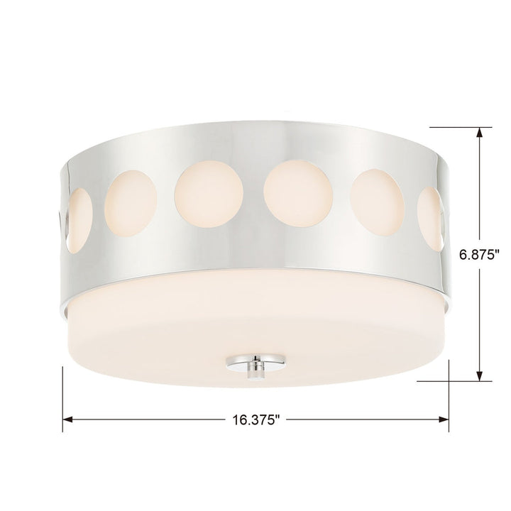 Kirby 2 Light Polished Nickel Flush Mount Crystorama