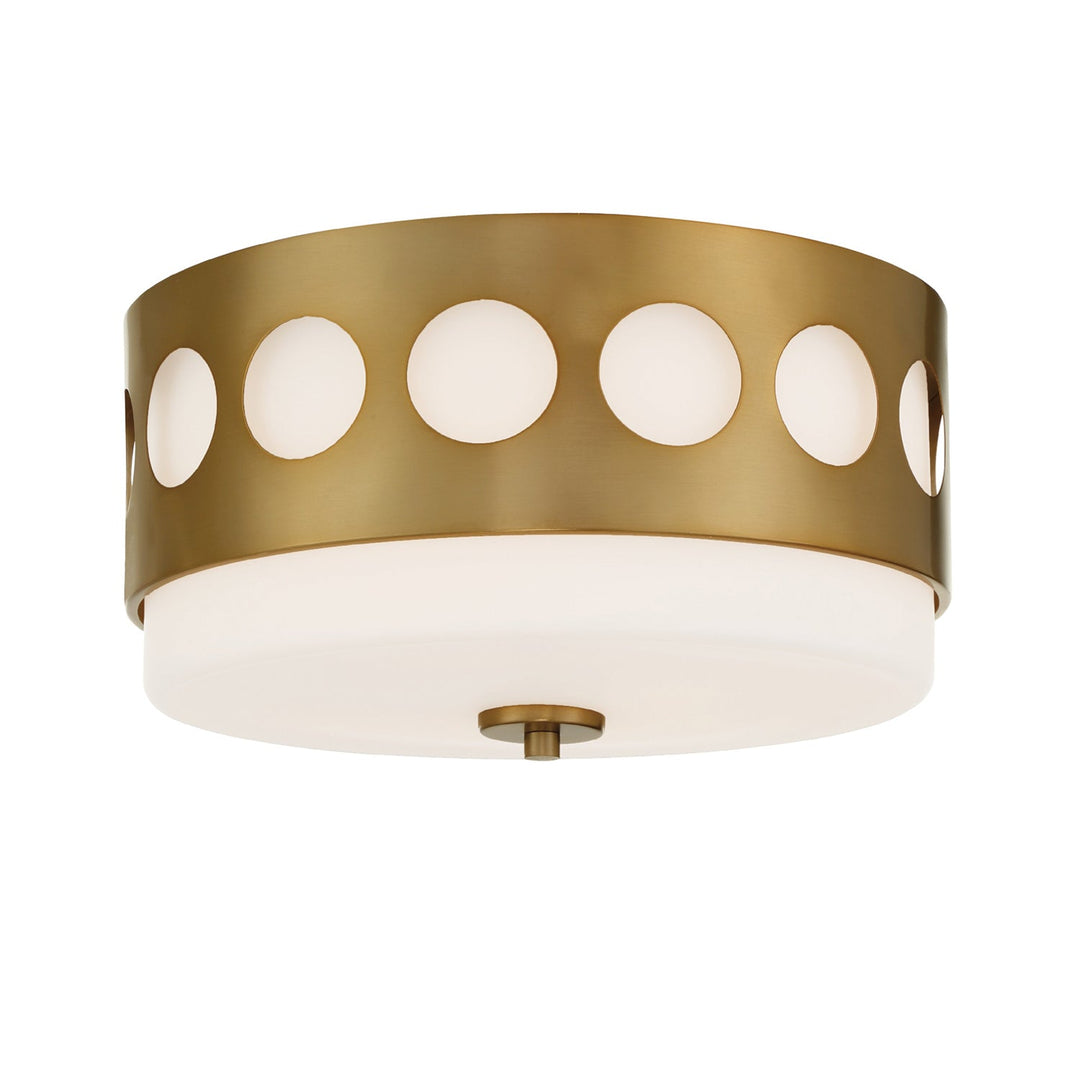 Kirby 2 Light Vibrant Gold Flush Mount Crystorama