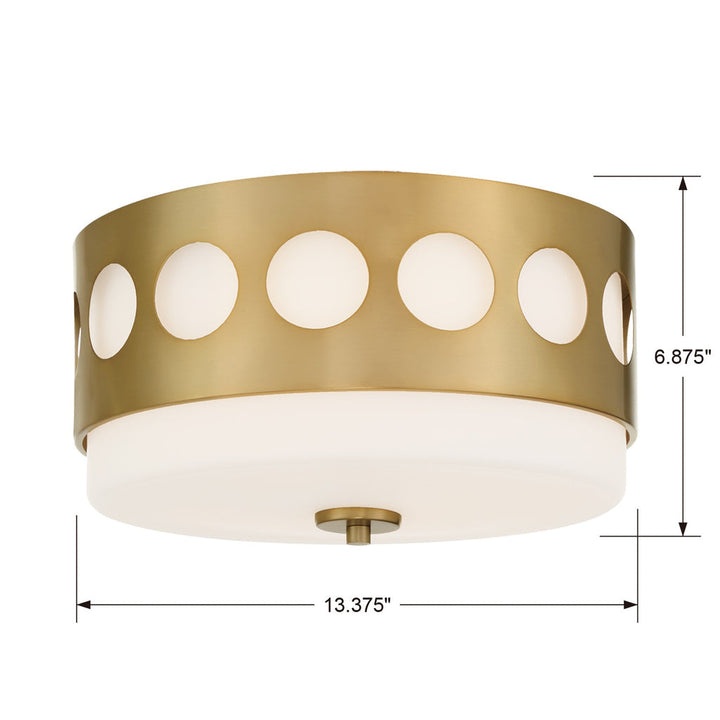 Kirby 2 Light Vibrant Gold Flush Mount Crystorama