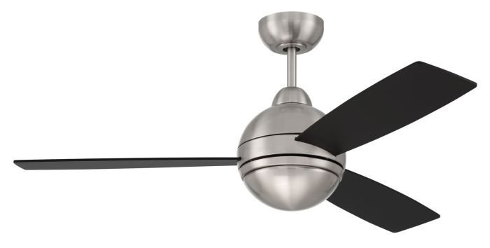 ##Antique Hardware## 48" Keen in Brushed Polished Nickel w/ Flat Black/Greywood Blades