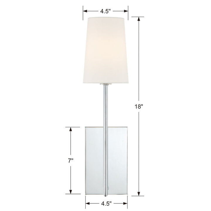 Crystorama Crystorama Lena 1 Light Polished Chrome Sconce