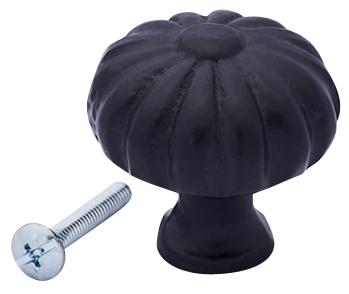 COPPER MOUNTAIN HARDWARE Solid Iron Round Floral Style Cabinet & Furniture Knob