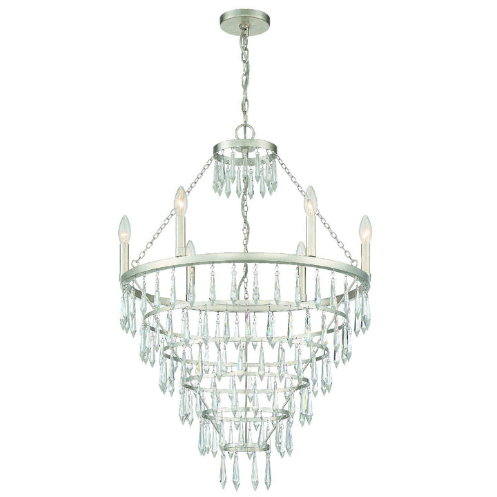 Crystorama Crystorama Lucille 6 Light Antique Silver Chandelier