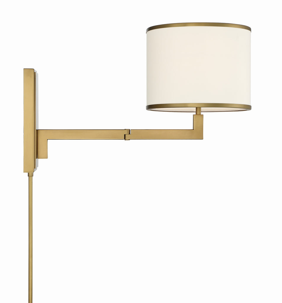 Crystorama Crystorama Madison 1 Light Aged Brass Task Sconce