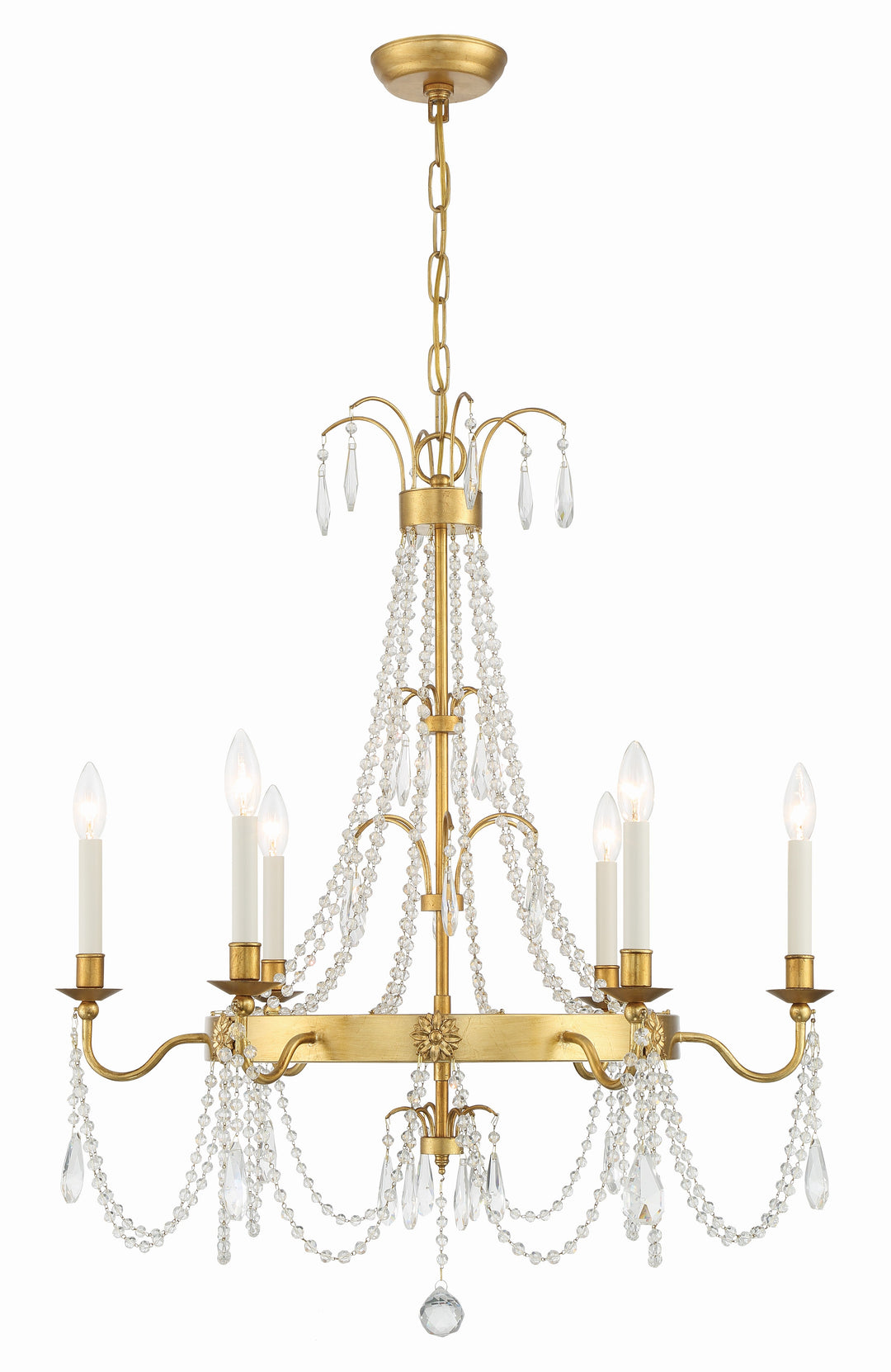 Crystorama Crystorama Maizey 6 Light Antique Gold Chandelier