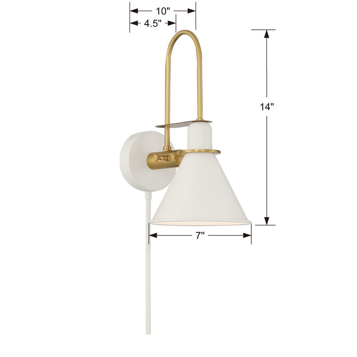 Crystorama Crystorama Medford 1 Light White Sconce