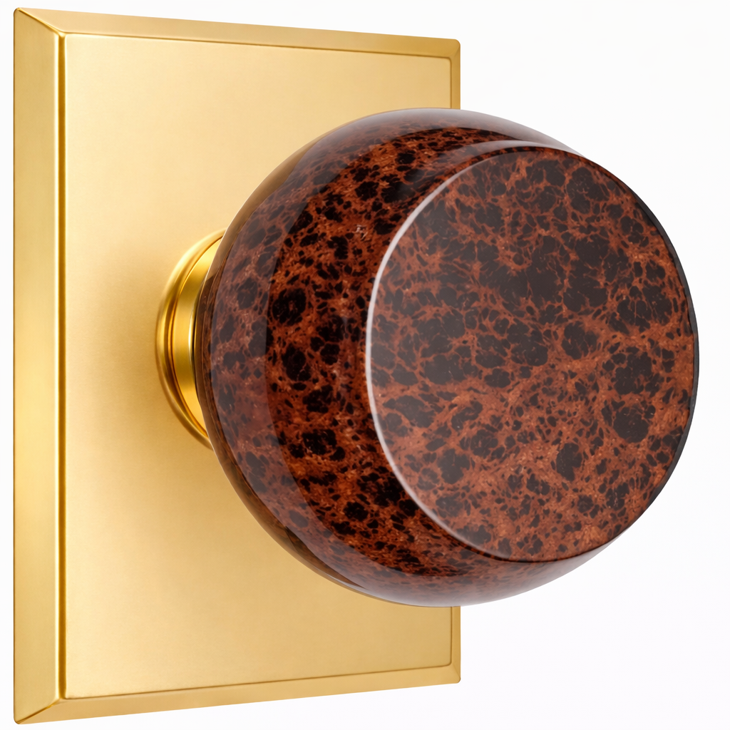 Magnifique® Rectangular Door Set with Mahogany Obsidian Knobs (Several Finishes Available)