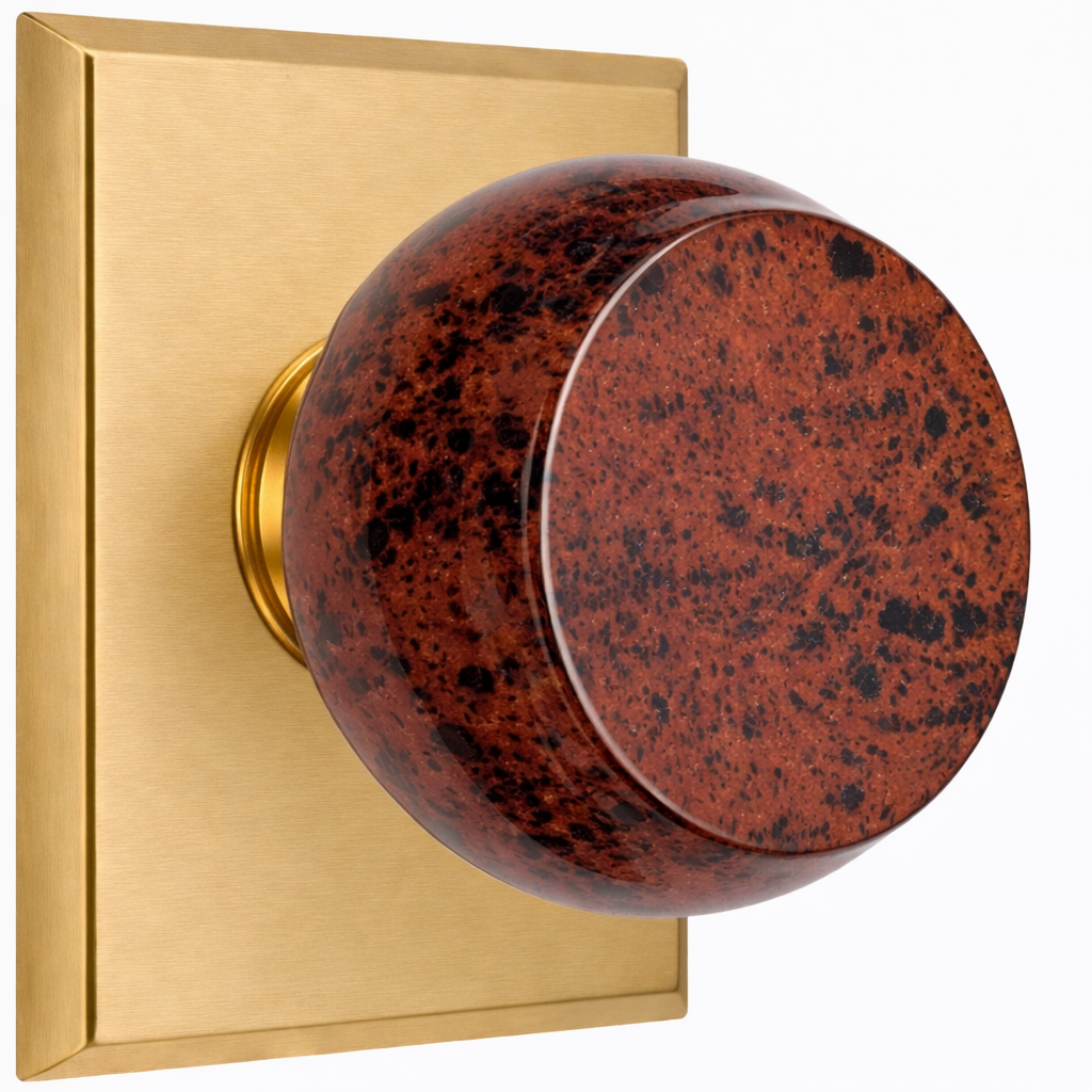 Magnifique® Rectangular Door Set with Mahogany Obsidian Knobs (Several Finishes Available)