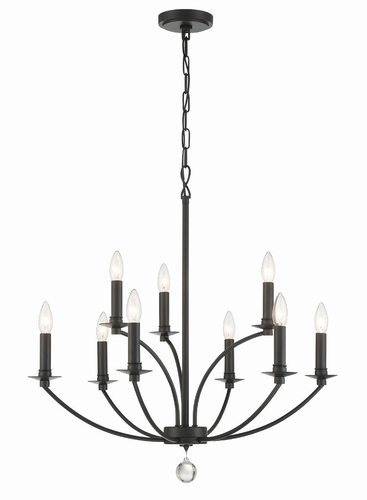Crystorama Crystorama Mila 9 Light Black Chandelier