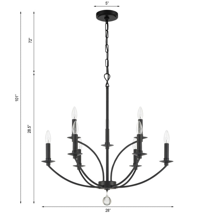 Crystorama Crystorama Mila 9 Light Black Chandelier