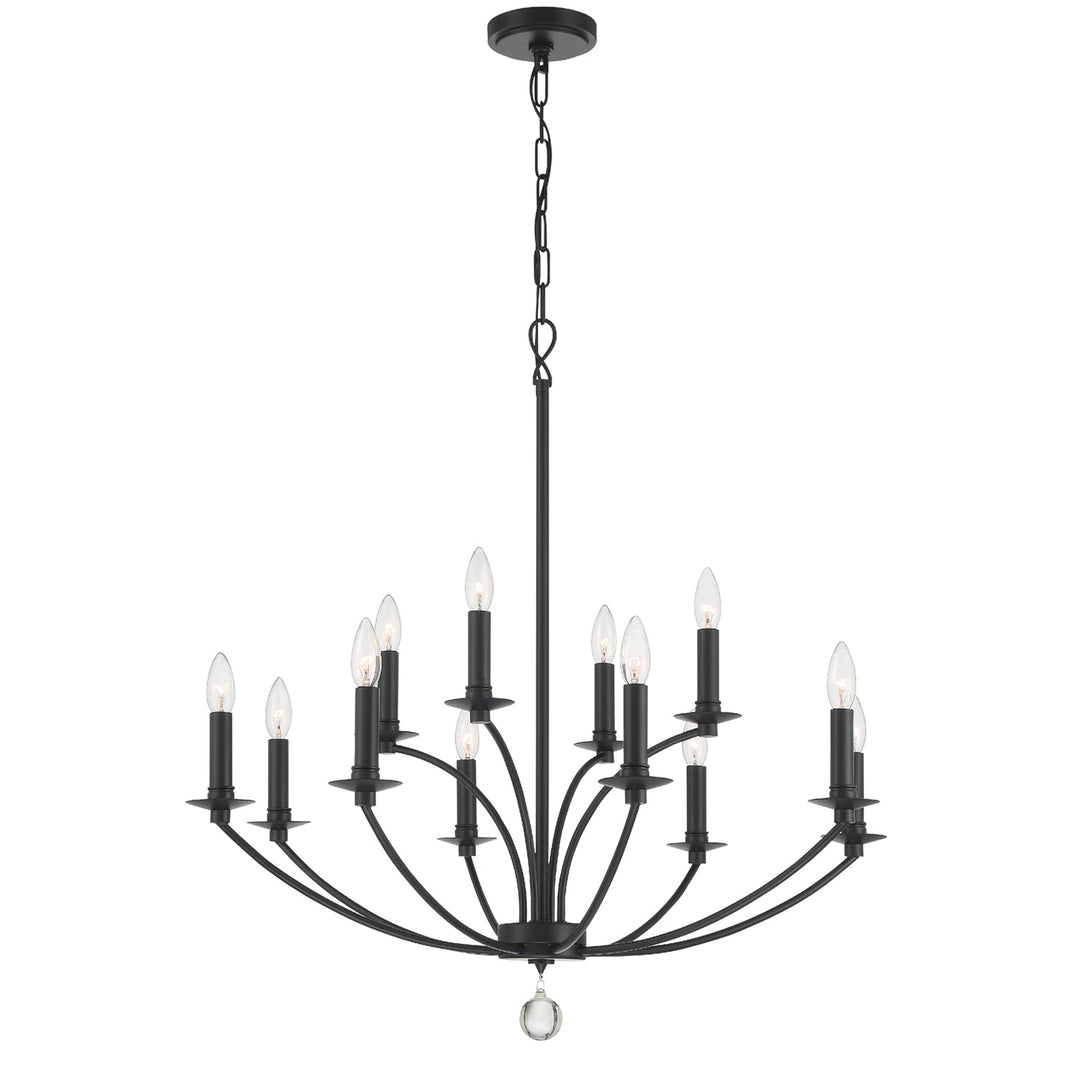 Crystorama Crystorama Mila 12 Light Black Chandelier