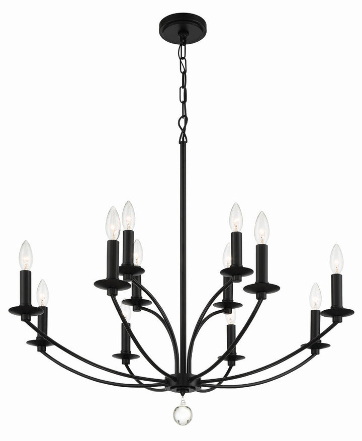 Crystorama Crystorama Mila 12 Light Black Chandelier