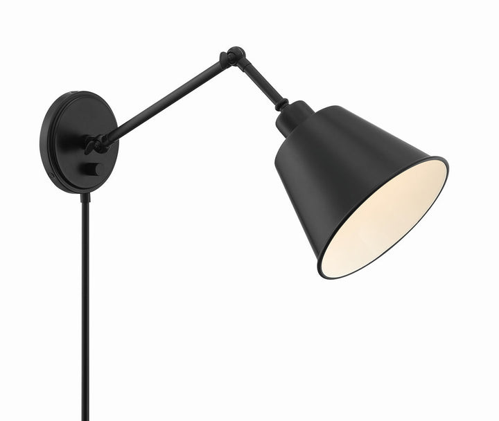 Crystorama Crystorama Mitchell 1 Light Matte Black Task Sconce