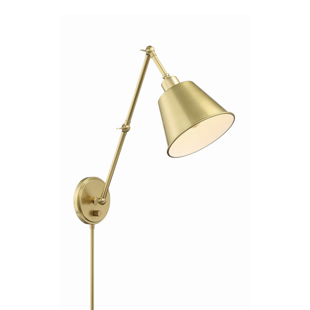 Crystorama Crystorama Mitchell 1 Light Aged Brass Task Sconce