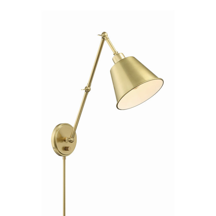 Crystorama Crystorama Mitchell 1 Light Aged Brass Task Sconce