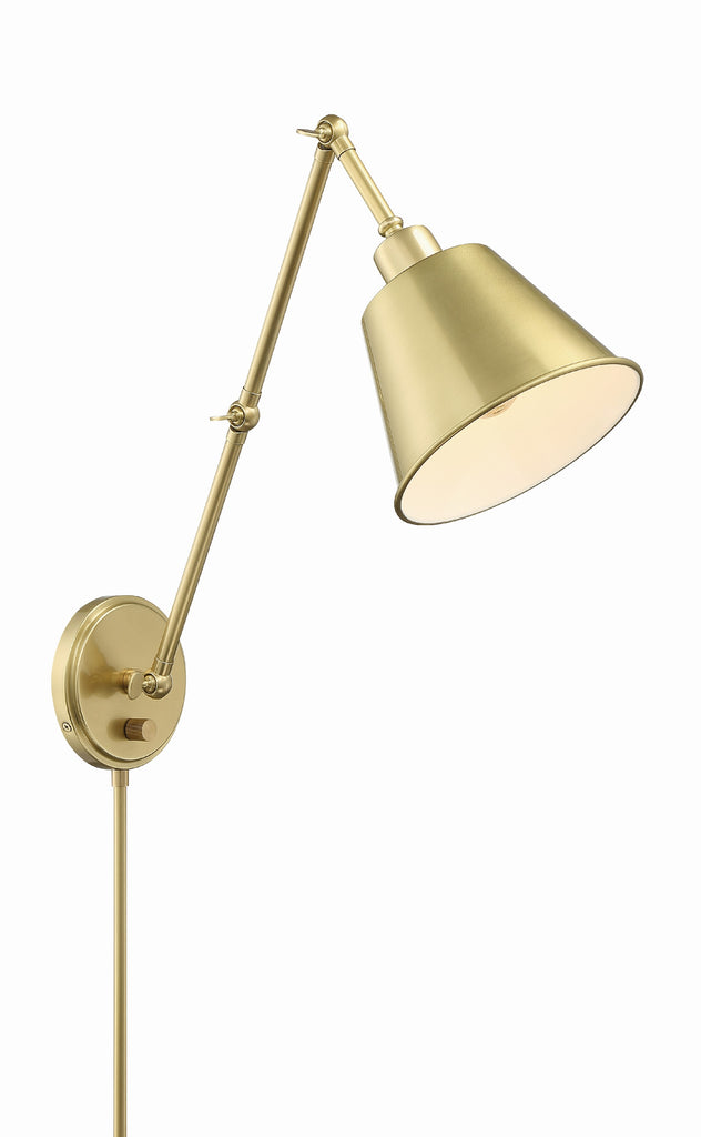 Crystorama Crystorama Mitchell 1 Light Aged Brass Task Sconce