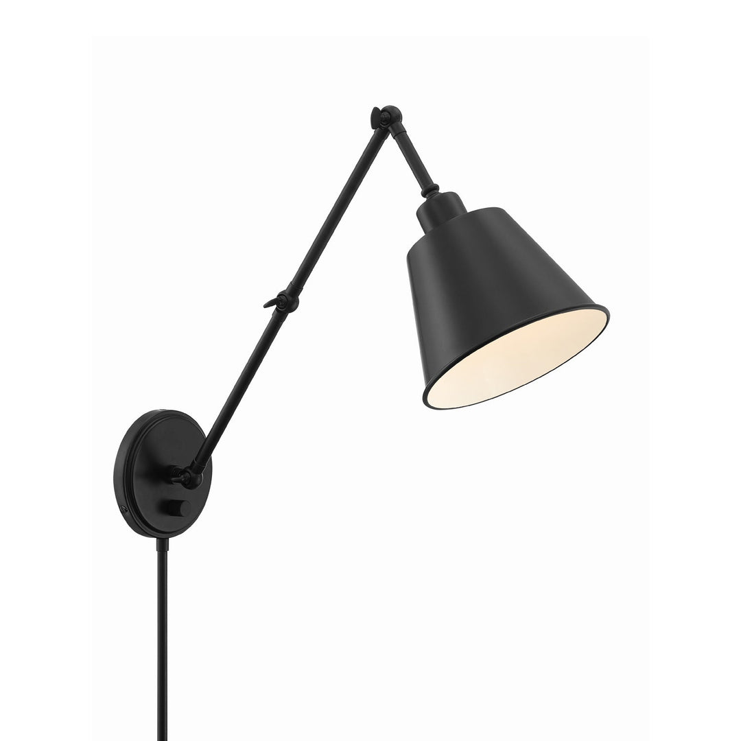 Crystorama Crystorama Mitchell 1 Light Matte Black Task Sconce