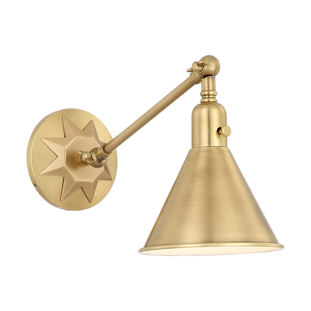 Crystorama Crystorama Morgan 1 Light Aged Brass Task Sconce