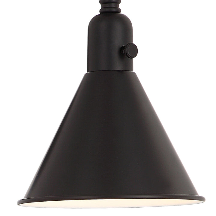 Crystorama Crystorama Morgan 1 Light Matte Black Task Sconce
